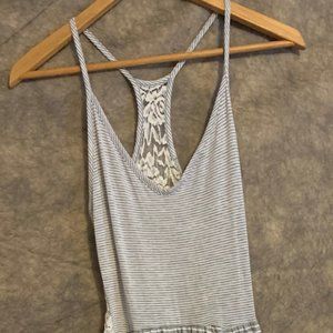 long gray striped dress